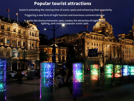 ZENTO LED 防衝突石 ボラーード ドライブウェイ 道路 ブロック 照明 障害物 ボール 模様 輝く 外壁 警備 柱